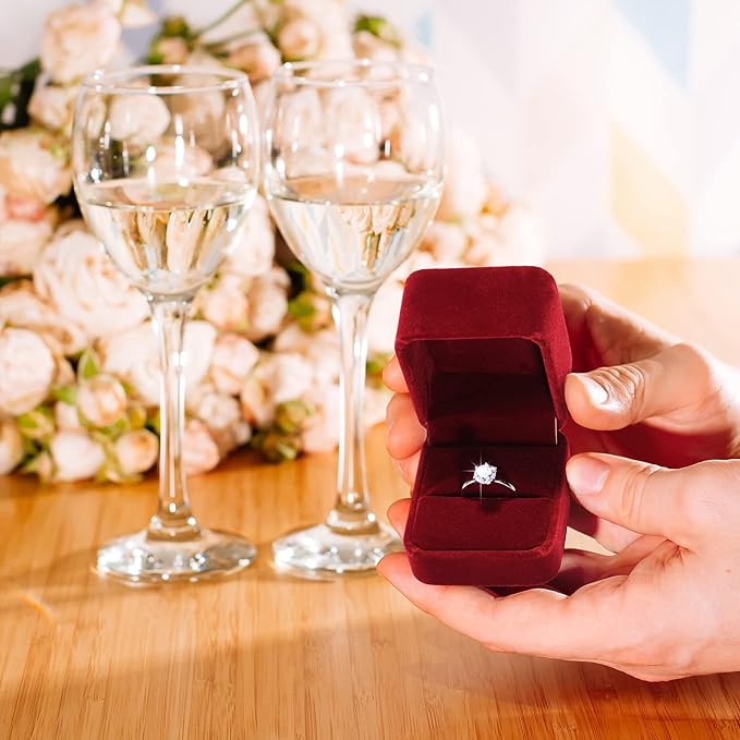 BBTO 36 Pieces Velvet Ring Box Bulk for Wedding Ceremony Engagement Ring Box Gift Wedding for Proposal Jewelry Display Case for Birthday Anniversary(Red)