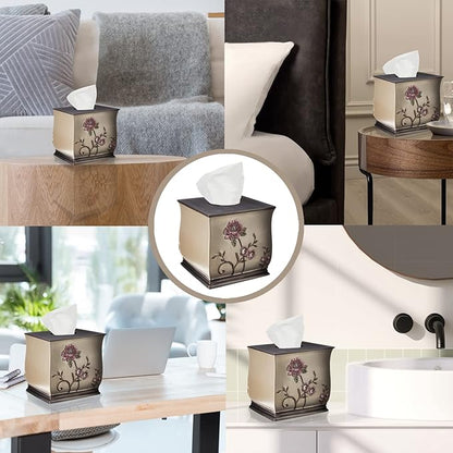 Resin Tissue Box Cover for Modern Home Decor - Minimalist Square Tissue Box Holder for Guest Room, Bedroom, Bathroom, Tabletop & Office - Durable and Aesthetic Tissue Holder, Larrisa