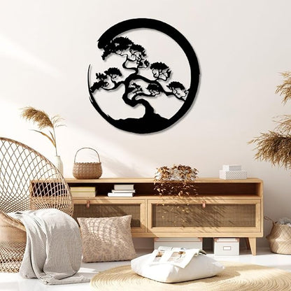 Yemwot Metal Tree of Life Wall Decor, Circle of Life Metal Tree Wall Art, Branch Art, Spiritual Decor, Modern Sculpture Decoration, Living Room Bedroom Decoration (White-Tree 3, 18"x 18"| 47x47cm)