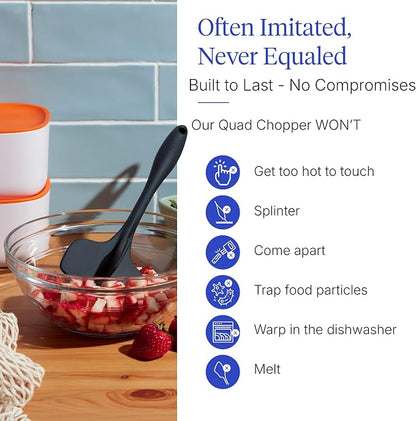 GIR: Get It Right Premium Silicone Quad Meat Chopper with 4 Blade Design - Kitchen Tools Meat Smasher for Ground beef, Potato Mash and Hamburger - Ultimate - 12 IN, Black