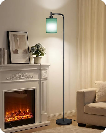 Dimmable Floor Lamp for Living Room with Remote and Foot Switch, Modern Standing, Corner Lamp,10W Bulb 3 Color Temperatures, for Bedroom, Office, Corner, ETL Listed, Black and Green J19LD05