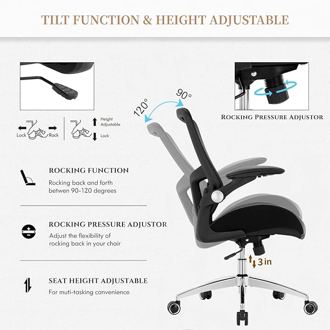 Big and Tall Office Chair 400lbs, Heavy Duty Ergonomic Computer Desk Chair, Leather Office Task Chair for Heavy People with Wide 3D Modeling Foam Seat, Adjustable Lumbar Support and Arms