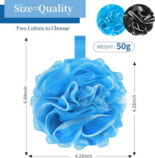 FARMOGA Bath Loofah Sponge Back Scrubber Shower Sponge Soft Mesh Exfoliator Pouf Shower Ball Bath Sponges for Women and Men Bath Accessories