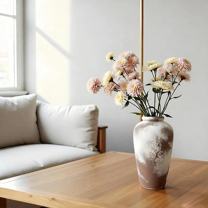 NEBRYX Large Ceramic Vase, 11 inch Minimalist Vase for Home Decor, Handmade Farmhouse Flower Vase for Table Centerpiece, Wedding, Living Room, Kitchen Decoration, Shelf Decor (Rust)