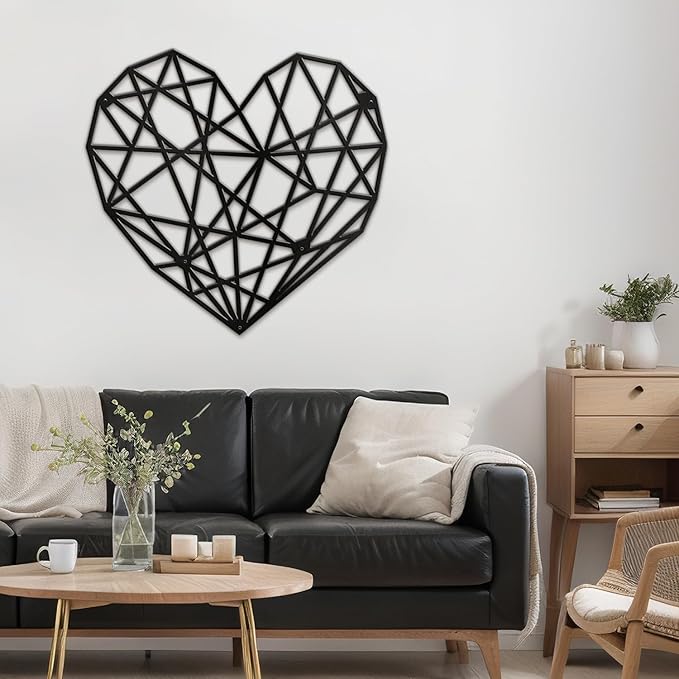 SIGNLEADER Metal Wall Art Decor Eternal Diamond Modern Abstract Wall Sculpture Hangings Home Decoration for Living Room, Bedroom, Bathroom, Kitchen, Outdoor - 24" Black