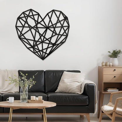 SIGNLEADER Metal Wall Art Decor Eternal Diamond Modern Abstract Wall Sculpture Hangings Home Decoration for Living Room, Bedroom, Bathroom, Kitchen, Outdoor - 24" Black