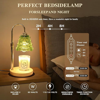 GEEZO Fragrance Candle Warmer Lamp，Electric Candle Warmer with Timer & Dimmer，Mom Christmas Birthday Gifts for Women, House Warming Gifts New Home Bedroom Decor