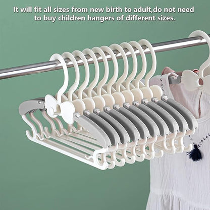 Kids Hangers for Closet, 30 Pack Baby Clothes Hanger, Adjustable Toddler Hangers for Boy Nursery, Cascading Plastic Perchas for Newborn Babies Children Infant, Space Saving Perchas Bebés, Grey
