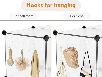 HOMIDEC 6-Cube Storage Organizer, Closet Organizer Storage Shelf Bookcase Bookshelf with Metal Hammer, Storage Cubes Organizer Cabinet for Kids, Closet, Bedroom, Bathroom, (11.8x11.8x11.8 inch)