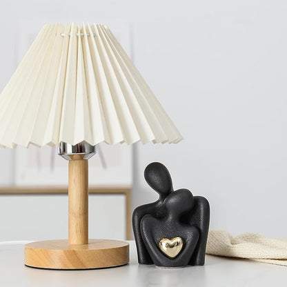 Ceramic Couple Statue - Modern Shelf Decor Knick Knacks for Shelves, Valentine's Day Wedding Gifts, Home Decor for Living Room, Bedroom, Bookshelf & TV Stand - Small Figurines(Black)
