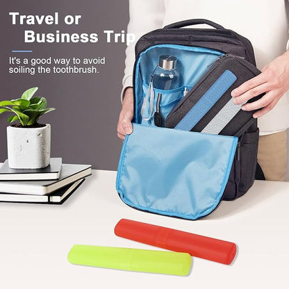 Mulbozy 4 Pack Portable Travel Toothbrush Case, Transparent Breathable Plastic Toothbrush Holder for Home, Travel, Business, Camping, School