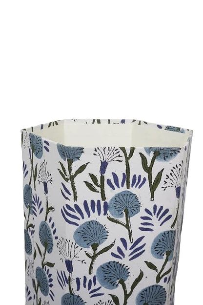 Generic 3.3 Gallon Cotton Hand Block Printed Paper Waste Basket |Small Decorative Trash Can for Housewarming Gifts in Living Room, Bedroom, Bathroom | Eco-Friendly, Plastic-Free (1, MULTI COLOR)