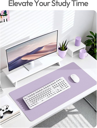 YSAGi Leather Desk Pad Protector, Office Desk Mat, Large Mouse Pad, Non-Slip PU Leather Desk Blotter, Laptop Desk Pad, Waterproof Desk Writing Pad for Office and Home (Light Purple,55" x 17.2")