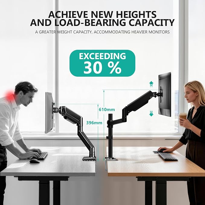 WALI Single Monitor Arm 13-33 Inch, Single Monitor Mount, Vesa Desk Mount up to 19.8lbs Single Monitor Stand with Clamp, VESA 75x75mm or 100x100mm Compatibility(GSDM001), Black