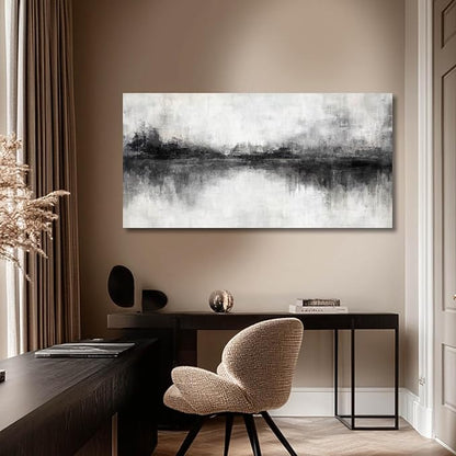 Black And White Wall Art Large Wall Decor Abstract Framed Wall Art Posters for Men Room Vintage Photo Pictures 24"x48"