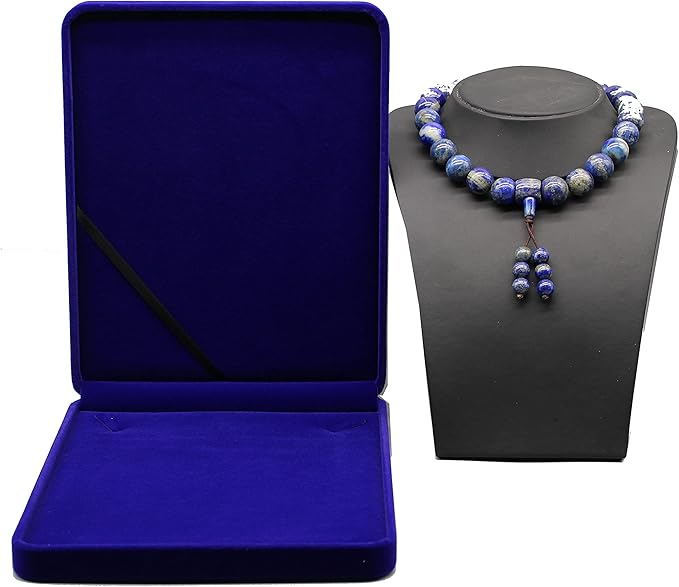 Jewelry Set Velvet Box Necklace Earring Ring Necklace Bracelet Gift Display Case Wedding Jewelry Storage Holder (Royal Blue For Chunky Collar Necklace)