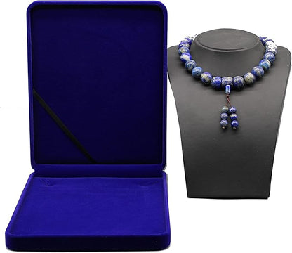 Jewelry Set Velvet Box Necklace Earring Ring Necklace Bracelet Gift Display Case Wedding Jewelry Storage Holder (Royal Blue For Chunky Collar Necklace)