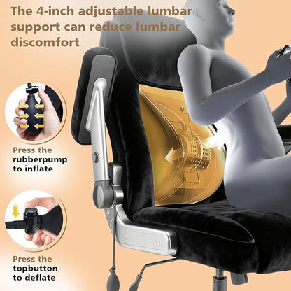 650LBS Fabric Heavy Duty Office Chair with 5D Flip Arms,Comfy Big and Tall Executive Office Desk Chair with Pocket Spring Cushion,High Back Computer Chair with Lumbar Support,Dual Rubber Wheel