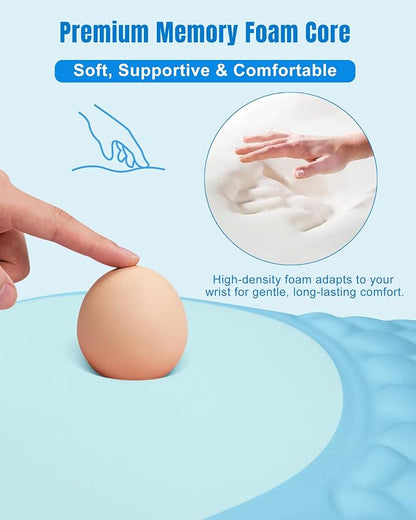Ergonomic Mouse Pad with Wrist Rest, Slope Design Memory Foam Support, Smooth Lycra Surface, Non-Slip PU Base, Comfortable Mouse Mat for Office, Home, Computer Desk