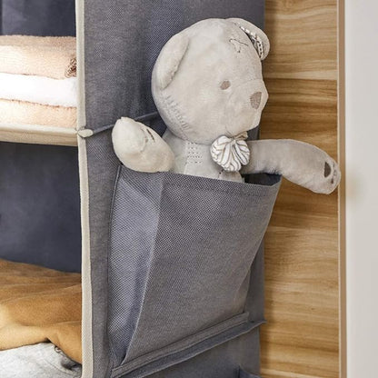 YOUDENOVA Hanging Closet Organizer and Storage, 6-Shelf Closet Hanging Storage Shelves, Grey