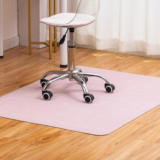 BARoyal Office Chair Mat for Hardwood Floor Under Desk Computer Rolling Chair Mat for Wood/Tile Floor Non-Slip Heavy Duty Desk Rug PVC Plastic Hard Floor Protector 48" x 60"(Blush)