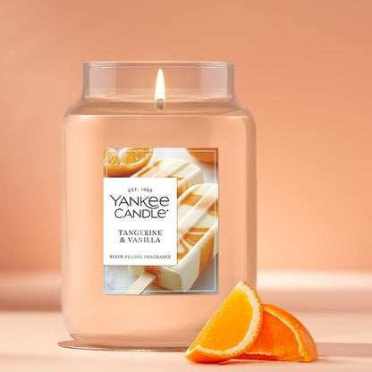 Yankee Candle Tangerine & Vanilla, Scented Candle, 22oz Large Jar with up to 150 Hour Burn Time, Giftable
