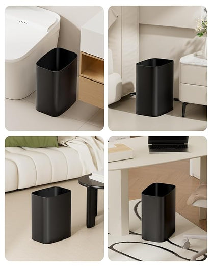 Cesun 3.4 Gallon Bathroom Trash Can, Small Office Garbage Can, Slim Metal Waste Basket for Bedroom, Dorm, Toilet, Near Desk, Under Sink, RV (Black)