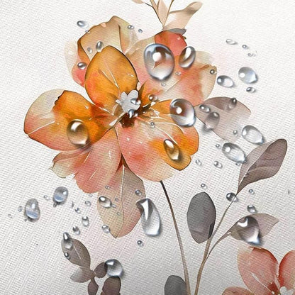 Orange Floral Shower Curtain, Orange Lavender Floral Butterfly Boho Shower Curtains for Bathroom, Farmhous Flower Cute Fabric Shower Curtain Set with 12PCS Hooks, 70X75IN