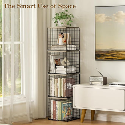 Dmevkic 2 Cube Small Bookcase,Bookshelf for Small Spaces Book Shelf,12.2 x 12.2 x 12.2, DIY Variable Stackable Cube Storage for Living Room,Office,Bedroom