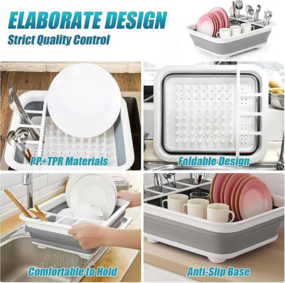 2 Pack Collapsible Dish Drying Rack Portable Dish Rack for Kitchen RV Campers Travel Trailer - Space Saving Kitchen Storage Tray, Send Goods from Local Warehouse