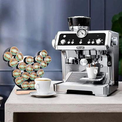 K Cup Holder, Interesting Coffee Bar Accessories and Storage Organizer,Classic black design, Home or Office kitchen k cup organizer accessories,Compatible with 20 Coffee Pods