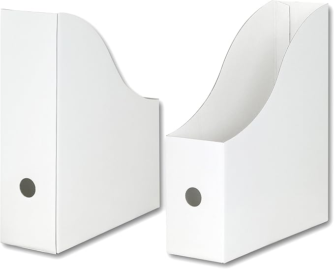 Simple Houseware 6-Pack Magazine File Holder Box, Foldable Cardboard Organizer, White