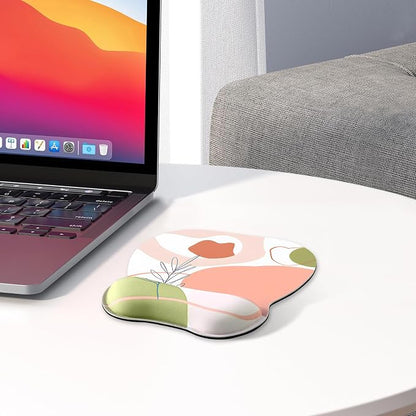 EooCoo Ergonomic Mouse Pad with Wrist Support, Mousepad with Memory Foam Wrist Rest and Non-Slip Base for Computer, Cafe, Home & Office, 9.64 x 8.26 in Office Desk Accessories