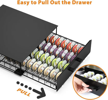 Storage Drawer for Bartesian Capsules, Stackable Cocktail Pod Holder for Bartesian Cocktail Machine Compatible with Bev by BLACK+DECKER Cocktail Machine - Black/40 Pods Capacity