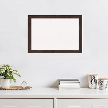 Amanti Art White Cork Board for Wall, 19x27 Vision Board with Brown Wood Frame, Medium Corkboard Office Decor for Home Organization, Rustic Farmhouse Corkboard Pinboard to display items for home