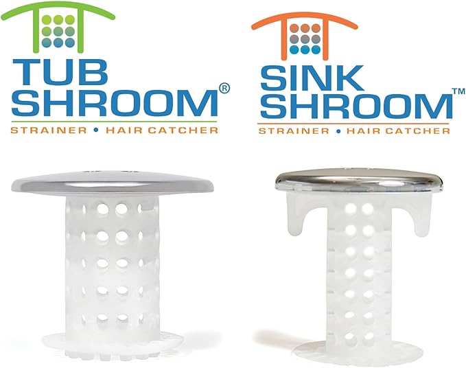TubShroom and SinkShroom Drain Protectors Hair Catchers for Bathtubs and Sinks, Chrome & Tub Drain Hair Catcher, 2 Pack, Chrome – Drain Protector and Hair Catcher for Bathroom Drains, Fits 1.5 1.75
