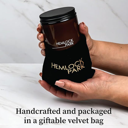 Hemlock Park Crackling Wood Wick Candle Handcrafted with Natural Coconut Wax (Standard 8 oz, Bamboo Grapefruit)