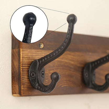 WEBI Rustic Coat Rack Wall Mount,35.43" Long 8 Cast Iron Coat Hooks Wall Mounted,Heavy Duty Wall Coat Hanger Hooks for Hanging Jacket,Clothes,Brown