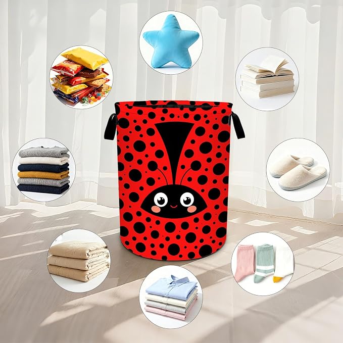 Insect Laundry Basket Waterproof Laundry Hamper Foldable Laundry Bag with Handles for Bedroom, Bathroom, Office, Clothes Storage
