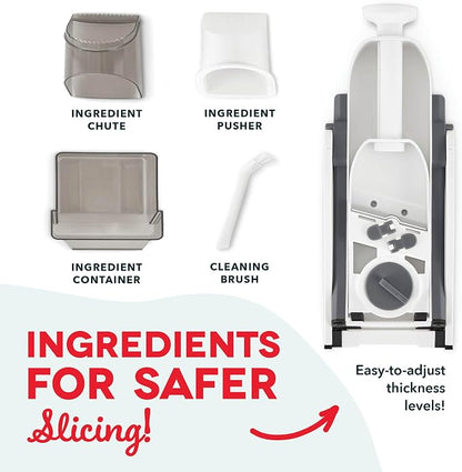 Dash Safe Slice® Mandoline - Compact, Foldable Food Slicer - Slice, Dice, Julienne & More - Perfect for Quick Food Prep - Recipe Guide Included - Aqua
