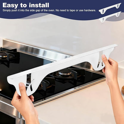 Upgrade 316 Stainless Steel Stove Gap Covers (2 Pack, 23.4”, White), Heat-Resistant Stove Gap Filler for Kitchen Counter and Stovetop, Range Trim Kit Oven Gap Guard Between Stove and Counter