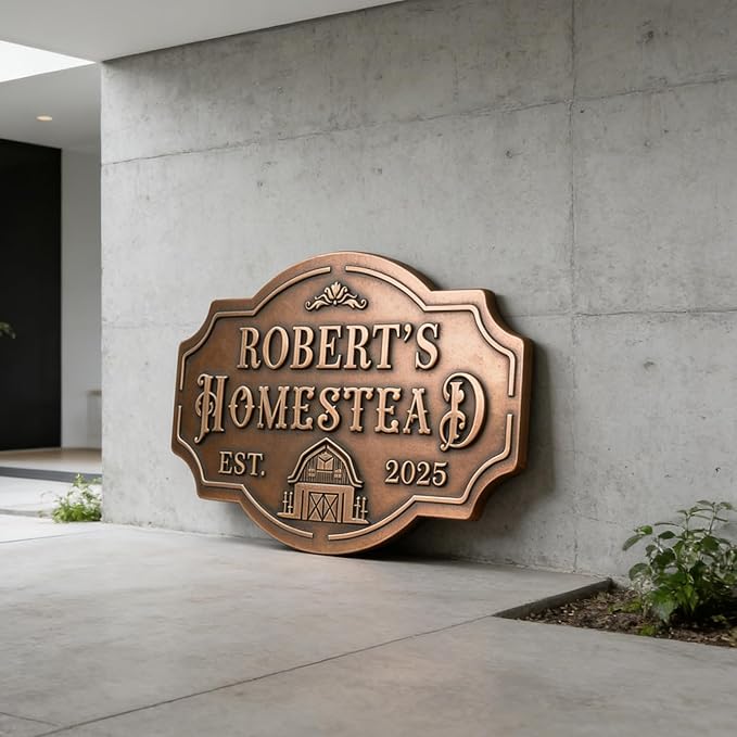 Copper Decor Anniversary Wedding Gifts for Women Personalized Outdoor Metal Sign, Customize the Great Outdoor Rustic Cabin, Lodge, or Home Décor, Laser Copper Decor Wall Art, Family Gifts