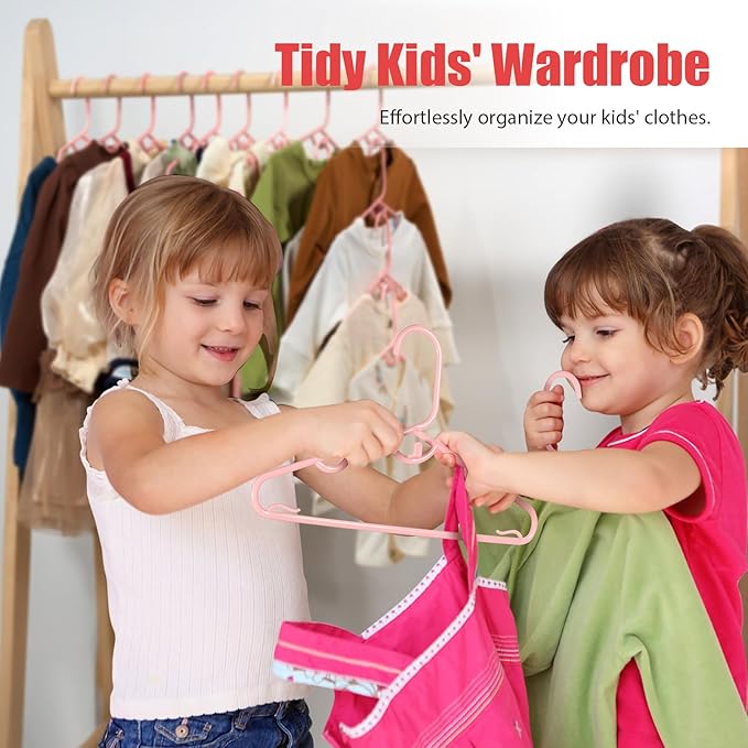 60 Pack Baby Clothes Hangers - 11.4"x6.7" Plastic Toddler Hangers, Durable Small Infant Hanger Stackable Design with Anti-Slip, Perfect for Standard Closet, Nursery & Children's Clothes
