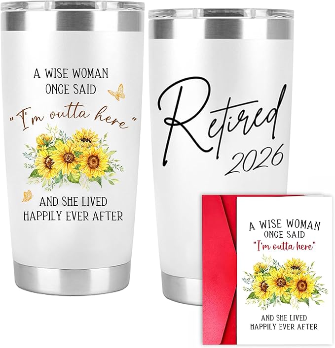 Retirement Gift for Woman – Retired 2026 A Wise Woman Once Said Stainless Steel 20Oz - Funny Retirement Gifts for Coworker Leaving - Farewell Gifts for Coworkers, Mom, Teacher, Nurse, Boss