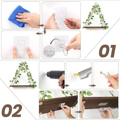 JOPSTDI Floating Shelves for Wall,Plant Wall Decor,Hanging Shelf,Cottage Core Decor,Room Decor Aesthetic,Trinket Shelf,Hanging Shelves,Floating Shelves for No Drilling,Two-Piece Set