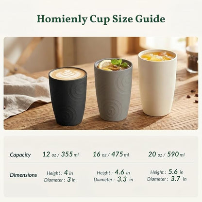 Homienly Wheat Straw Cups Drinking Glasses Set of 6, Unbreakable Plastic Cups Reusable Cups for Kitchen Camping Picnic Dorm Microwave and Dishwasher Safe Water Glasses Drinking Set 12 OZ - GreyStone