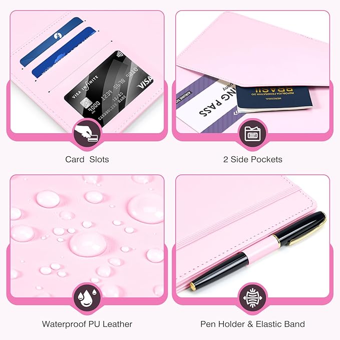 Ospelelf Leather Binder with 58 Plastic Sleeves, 3 Ring Presentation Binder for 8.5x11, Portfolio Organizer with 8 Tabbed Sleeves & Zipper Pocket for Documeents, Artwork, Certificates Pink