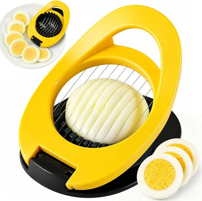 NOVANO Egg Slicer, Stainless Steel Wire Egg Cutter | For Hard Boiled Eggs, Egg Salad Maker, For Avocado, Strawberry, Kiwi Fruit, Kitchen Gadget
