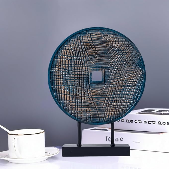 Round Sculpture Decorative Objects Shelf Decor Aesthetic Home Decor Items Accents for Living Room Console Table Decorations (Blue C)