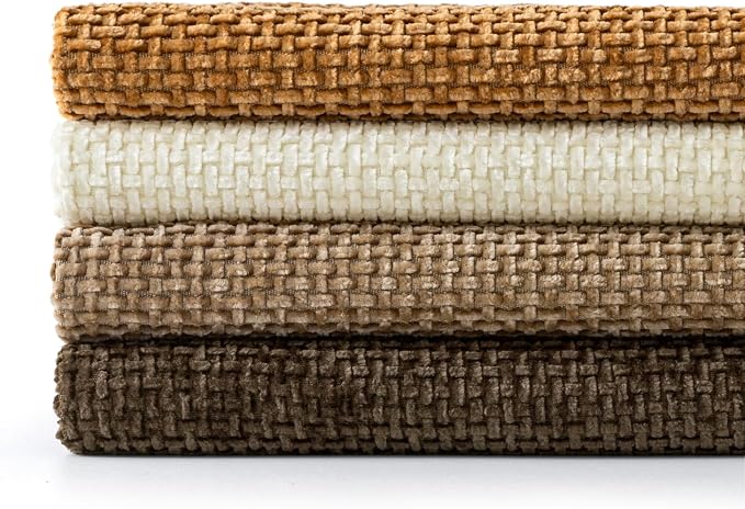 MIULEE Pack of 4 Brown Couch Throw Pillow Covers 20x20 Inch Soft Decorative Chenille Pillows Farmhouse Accent Cushions for Boho Home Decor Spring Sofa Bedroom Living Room